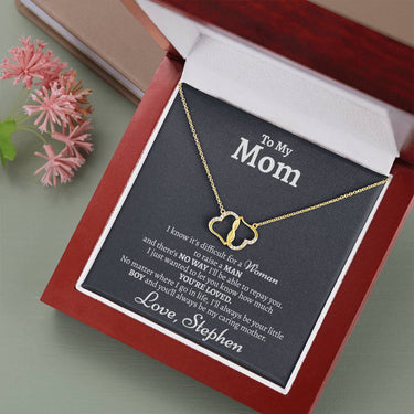Personalized Mom (Love Son) Solid Gold Necklace - Love You This Much